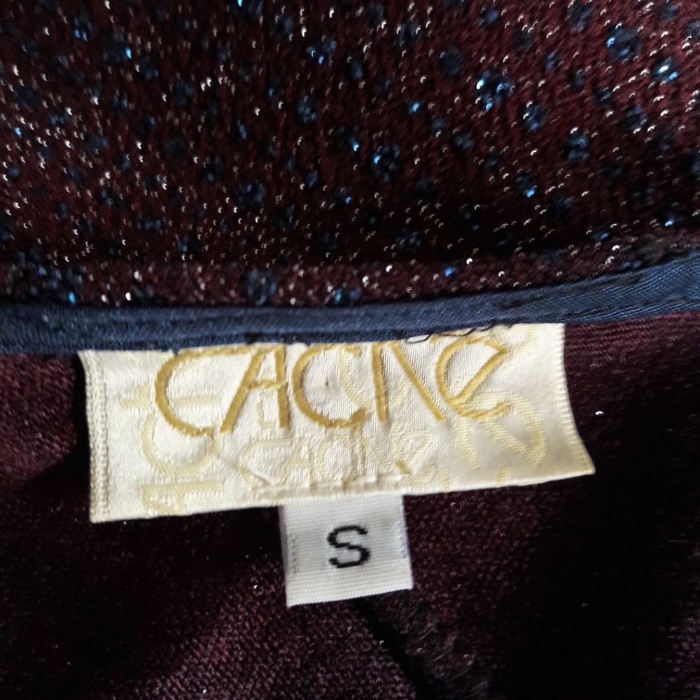 Cache Gown Maxi Dress Lurex Vintage Glitter Umbre Purple Side Zip USA - Picture 6 of 8